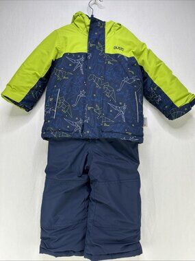 Gusti Snow Suit Toddler Boys Size 2T dinosaur Navy Green 2 Piece